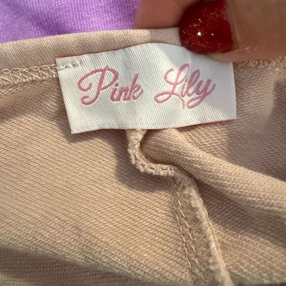 Pink Lily blush pink cropped sweatshirt with back detailing size S - Picture 6 of 7